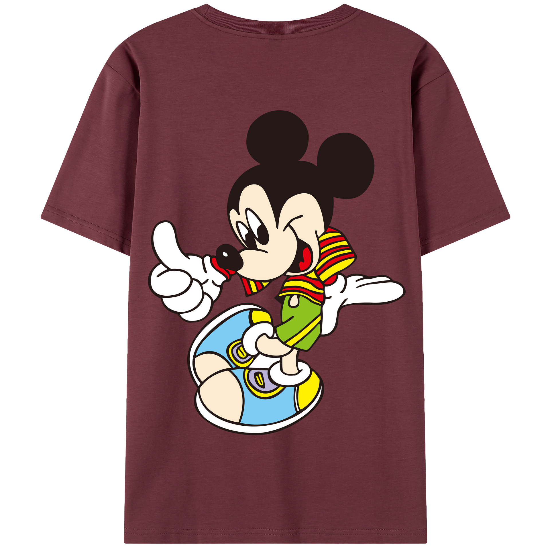 （画像用） ミッキーマウス Mickey Mouse 綿100％半袖Tシャツ（背面プリント）